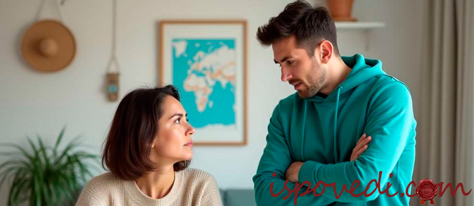 мать разговаривает с взрослым сыном