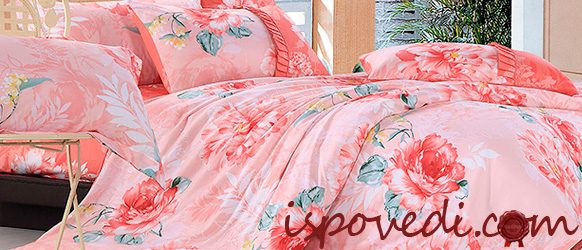 Розовое белье для двуспальной кровати